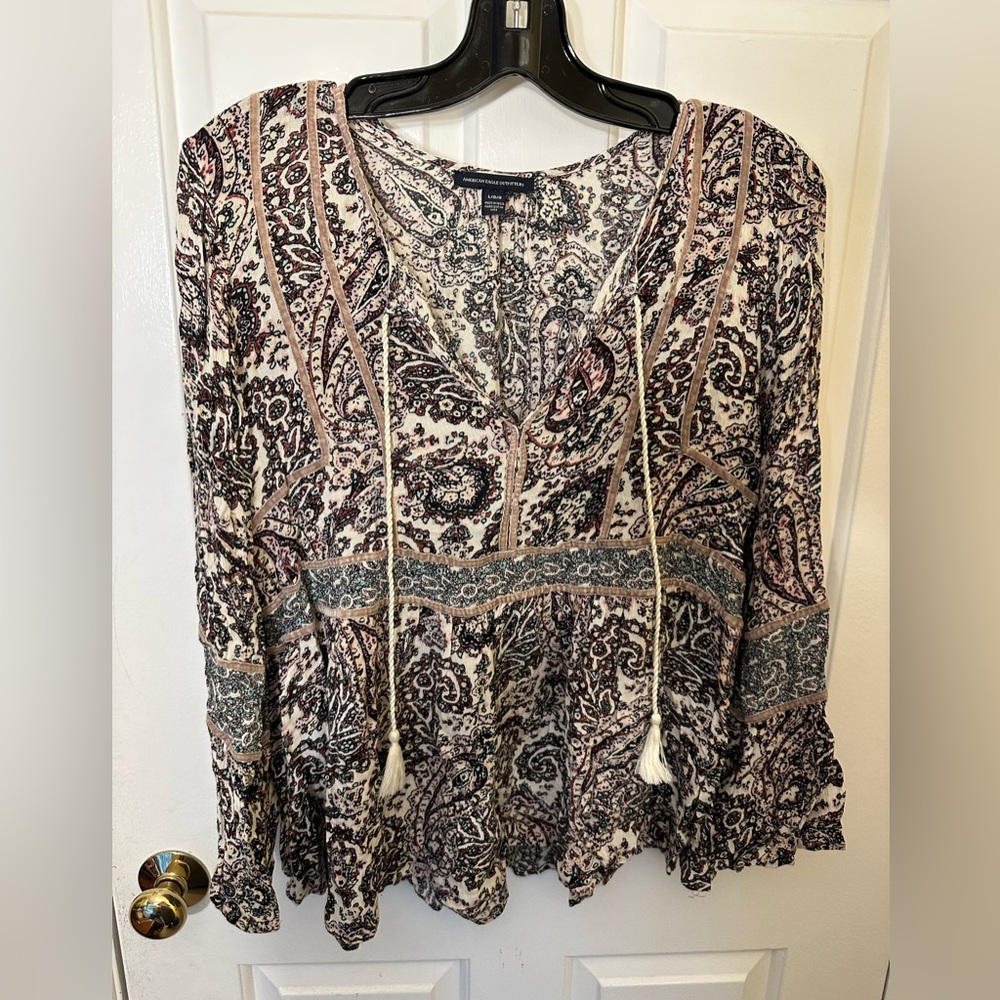 American Eagle Outfitters Multicolor Paisley Blouse